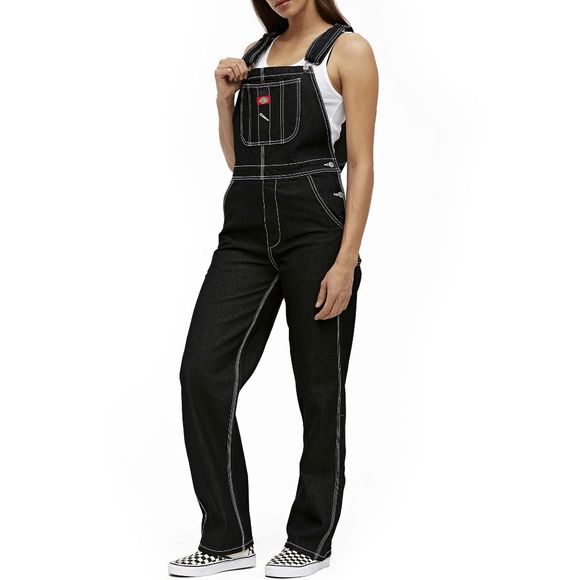 Dickies Pants - Dickies Girl Juniors' Relaxed Twill Overalls - Black M